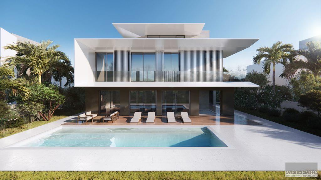 Pool view of a villa in Dubai