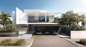 villa with a parking lot in Dubai