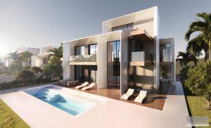 Pool view of a villa in Dubai