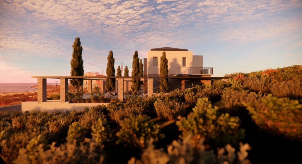 mediterranean villla facing the sea in Chania, Crete